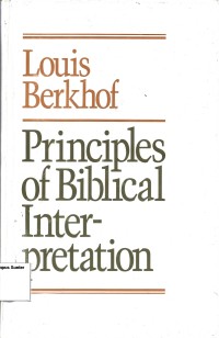 Image of Principles Of Biblical Interpretation